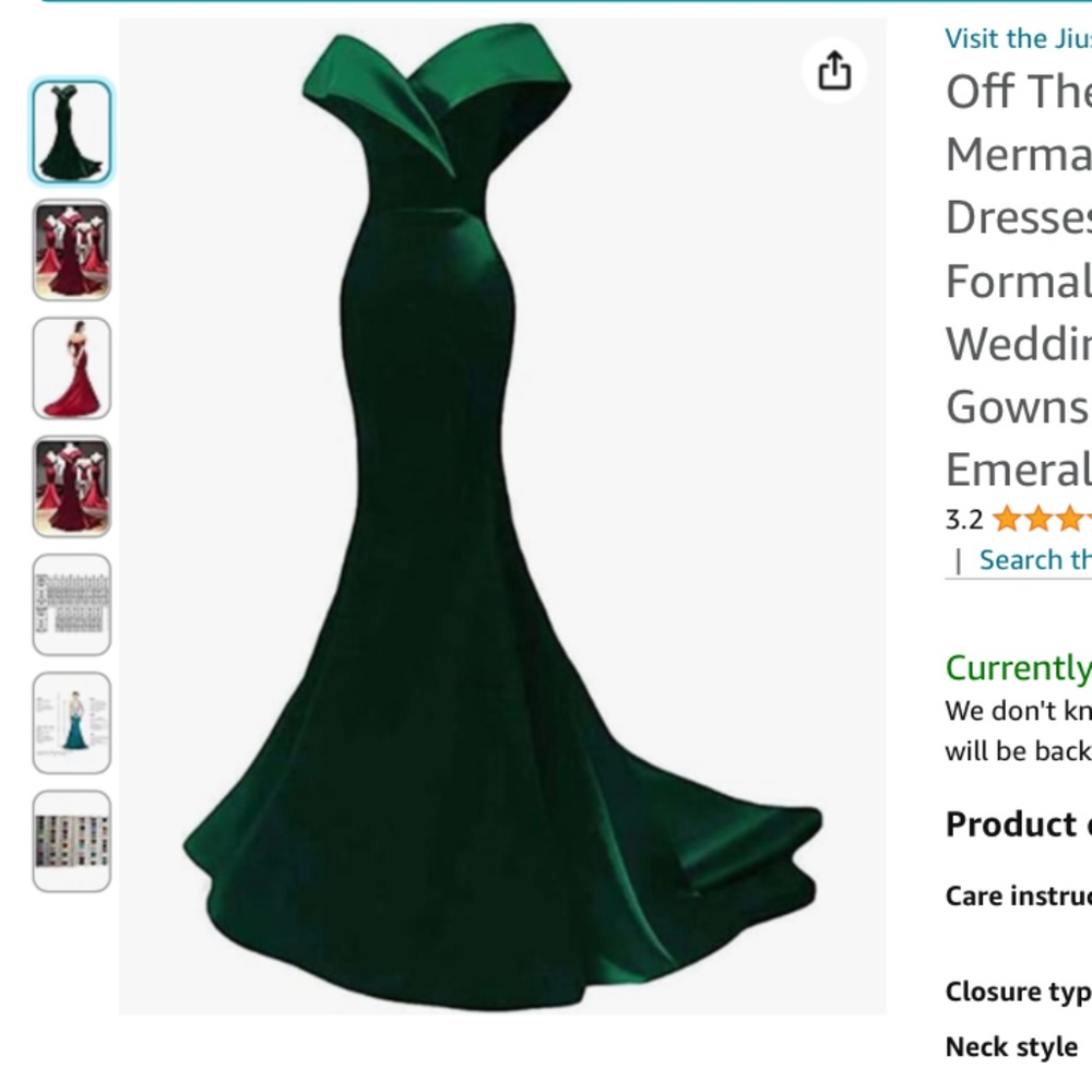 Off The Shoulder Mermaid Prom Dresses Long Satin Formal Evening Dress Wedding Pa